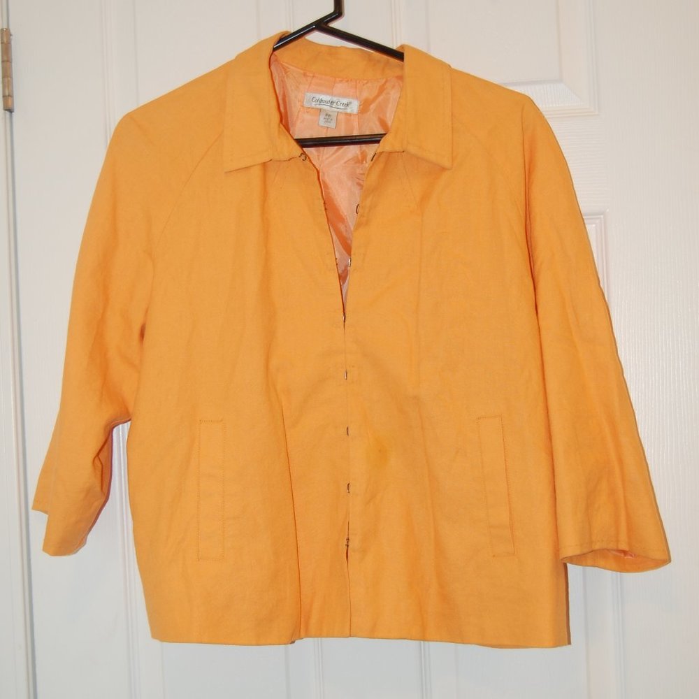 COLDWATER CREEK Light Orange Jacket 3/4 Sleeves Hook Closures SizeXLP